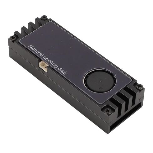 Qinlorgo NVMe M.2 Heatsink, Aluminum SSD Cooler with Compact Cooling Fan & Real Time Temperature Display, Ideal for M.2 NVMe 2280 SSD (Black) in Kuwait
