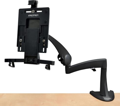 Ergotron - ذراع كمبيوتر لوحي واحد Neo-Flex، حامل مكتب VESA - للأجهزة اللوحية حتى 10 بوصات، 0 إلى 2.5 رطل - أسود in Kuwait