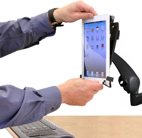 Ergotron - ذراع كمبيوتر لوحي واحد Neo-Flex، حامل مكتب VESA - للأجهزة اللوحية حتى 10 بوصات، 0 إلى 2.5 رطل - أسود in Kuwait