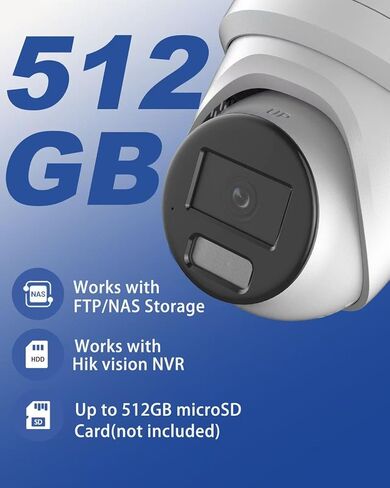 4K 8MP DS-2CD2387G2H-LISU/SL HIKVIS0N_Color-Vu Turret Dome POE IP Camera, 98ft IR/Colorful Night Vision, 2-Way Audio, Human/Vehicle Detection, IP67, 2.8mm Lens, 24/7 Recording in Kuwait