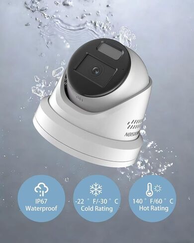 4K 8MP DS-2CD2387G2H-LISU/SL HIKVIS0N_Color-Vu Turret Dome POE IP Camera, 98ft IR/Colorful Night Vision, 2-Way Audio, Human/Vehicle Detection, IP67, 2.8mm Lens, 24/7 Recording in Kuwait
