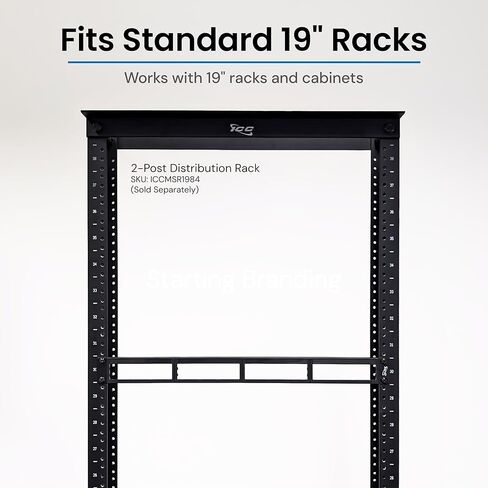 ICC Plug-and-Play 1 RMS Fiber Optic Blank Patch Panel, 4 Cassette Slots, 19" 1U Rack Mount Fiber Enclosure, UL Listed, Black in Kuwait