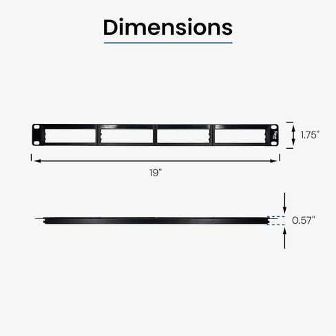 ICC Plug-and-Play 1 RMS Fiber Optic Blank Patch Panel, 4 Cassette Slots, 19" 1U Rack Mount Fiber Enclosure, UL Listed, Black in Kuwait