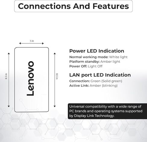 محطة إرساء Lenovo 40BA0265US Thunderbolt 4 40 جيجابت في الثانية 100 واط توصيل طاقة USB مع محول 135 واط، HDMI، منفذ DisplayPort، كابلات Thunderbolt وقماش - محطة إرساء in Kuwait
