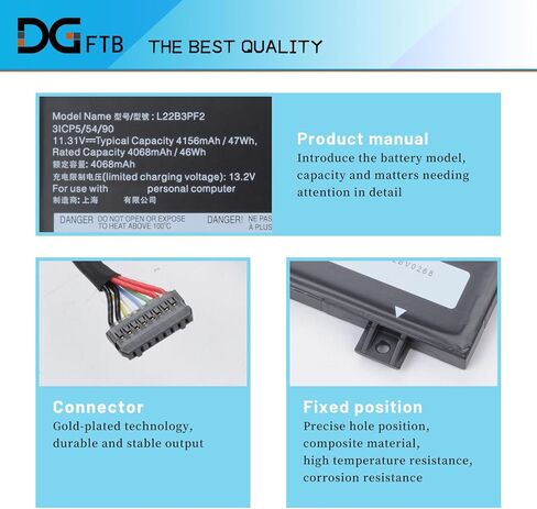 L22B3PF2 laptop battery Compatible for Lenovo V14 V15 G4 AMN IdeaPad Slim 3 14AMN8 14IAH8 14IAN8 15IAN8 15IRH8 15IRU8 16IAH8 Series SB11K09308 L22D3PF2 L22M3PF2 L22X3PF2 L22C3PF2 11.31V 47Wh/4156mAh in Kuwait