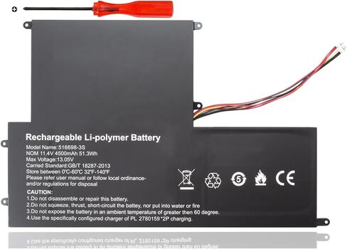 DGFTB UTL-516698-3S 516698-3S 516698 New Laptop Battery Replacement for RTDPART EVOO EVC156-1BK EVC156-2BK ECV156-1 ECV156-2 ECV15 (11.4V 51.3W/4500mAh) in Kuwait