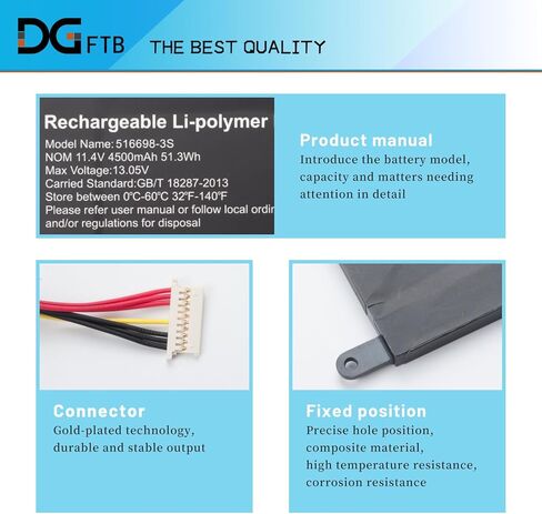DGFTB UTL-516698-3S 516698-3S 516698 New Laptop Battery Replacement for RTDPART EVOO EVC156-1BK EVC156-2BK ECV156-1 ECV156-2 ECV15 (11.4V 51.3W/4500mAh) in Kuwait