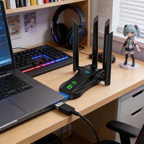 محول USB WiFi 4 هوائيات ثنائي النطاق 900 ميجابت في الثانية لأجهزة الكمبيوتر المحمول in Kuwait