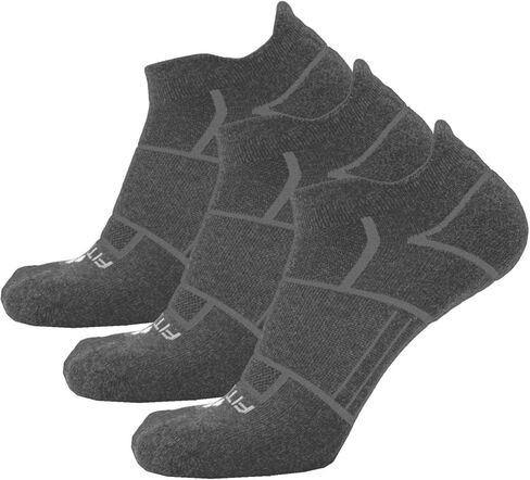 Fitsok ISW No-Show Technical Socks (3-Pack), Charcoal, Large in Saudi Arabia