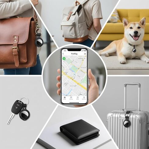 4 Pack Smart Tracker Tags Item Finder [Apple MFi Certified] Works with Apple Find My (iOS Only) Air Bluetooth Tag with Waterproof Replaceable Battery Worldwide Tracking for Key Wallet Bag Luggage Pets in Kuwait