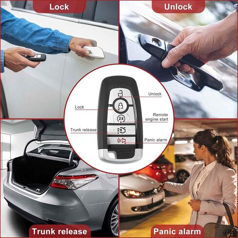 ACROPIX M3NA2C931426 Keyless Entry Remote Key Fob for Ford Edge Fusion 2017-2020 for Ford Explorer 2018-2019 902MHz Replacement Car Control Key Kit DIY Tool 5 Buttons Black in Kuwait