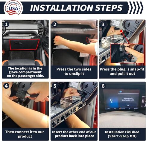 مزيل إيقاف التشغيل التلقائي متوافق مع 2024 2025 2026 Ford Ranger Auto Stop Eliminator إيقاف تشغيل نظام إيقاف تشغيل المحرك الخامل، بدء إيقاف تعطيل التوصيل والتشغيل بدون أخطاء in Kuwait