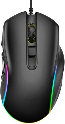 GOWENIC Gaming Mouse, RGB Macro Define 6 Levels Adjustable DPI 7200dpi Optical Wired Computer Mouse for Home Office in Kuwait