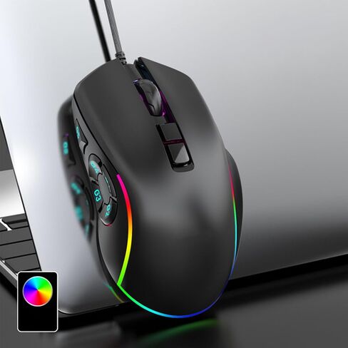 GOWENIC Gaming Mouse, RGB Macro Define 6 Levels Adjustable DPI 7200dpi Optical Wired Computer Mouse for Home Office in Kuwait