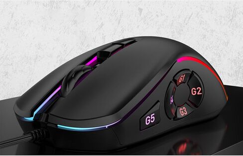 GOWENIC Gaming Mouse, RGB Macro Define 6 Levels Adjustable DPI 7200dpi Optical Wired Computer Mouse for Home Office in Kuwait
