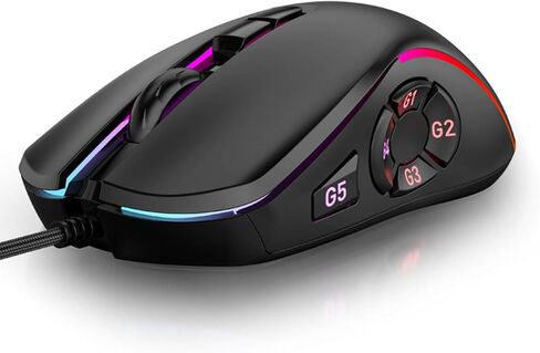 GOWENIC Gaming Mouse, RGB Macro Define 6 Levels Adjustable DPI 7200dpi Optical Wired Computer Mouse for Home Office in Kuwait