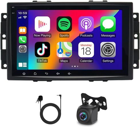 Android 14 Car Stereo Radio for Jeep Commander 2006 2007 Head Unit, 8 inch Touch Screen Radio Double Din with Wireless Carplay Android Radio GPS Navi Bluetooth FM RDS WiFi AHD Backup Camera, 2+32G in Kuwait