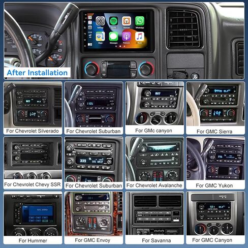 ستيريو راديو السيارة لسيارة شيفروليه تشيفي كورفيت 2005-2013 مع Carplay Android Auto، ترقية شاشة لمس 7 بوصات لنظام كورفيت GPS، واي فاي، BT، FM، SWC، ميكروفون، كاميرا احتياطية in Kuwait