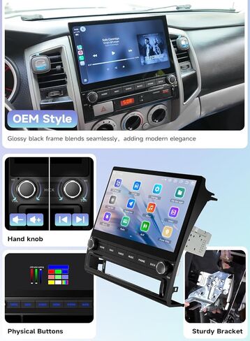 ستيريو سيارة Roadanvi 10.2 بوصة Android 14 للجيل الثاني Toyota Tacoma 2005-2015، Apple CarPlay & Android Auto، ذاكرة وصول عشوائي 6 جيجابايت وذاكرة قراءة فقط 128 جيجابايت، 5G WiFi 4G LTE، شاشة لمس QLED، ملاحة GPS، بلوتوث 5.2 in Kuwait