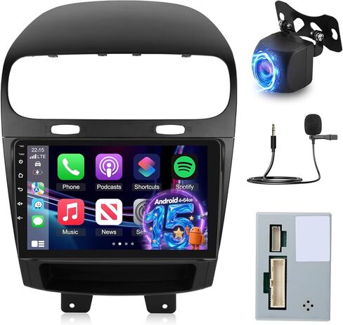 [4+64G] راديو Android لسيارة Dodge Journey 2011-2019 ولشركة Fiat Freemont 2012-2014: شاشة لمس IPS مقاس 9 بوصات راديو Dodge Journey - Carplay اللاسلكي وAndroid Auto، تخصيص الصفحة الرئيسية + كاميرا احتياطية in Kuwait