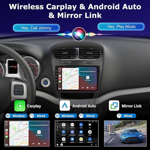 [4+64G] راديو Android لسيارة Dodge Journey 2011-2019 ولشركة Fiat Freemont 2012-2014: شاشة لمس IPS مقاس 9 بوصات راديو Dodge Journey - Carplay اللاسلكي وAndroid Auto، تخصيص الصفحة الرئيسية + كاميرا احتياطية in Kuwait