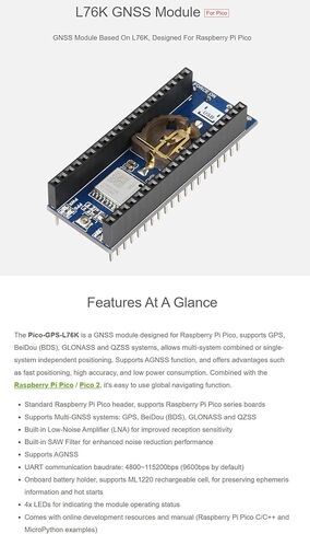 وحدة L76K GNSS لـ Raspberry Pi Pico، تدعم GPS/BeiDou (BDS) / GLONASS/QZSS، تدعم وظيفة A-GNSS @XYGStudy (Pico-GPS-L76K) in Kuwait