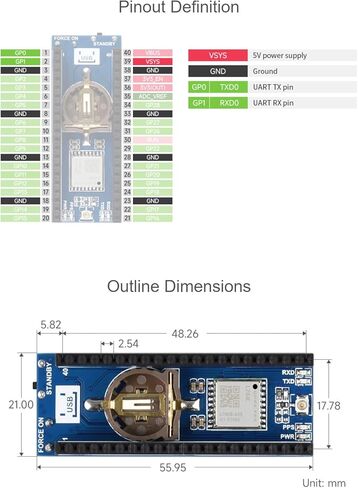 وحدة L76K GNSS لـ Raspberry Pi Pico، تدعم GPS/BeiDou (BDS) / GLONASS/QZSS، تدعم وظيفة A-GNSS @XYGStudy (Pico-GPS-L76K) in Kuwait