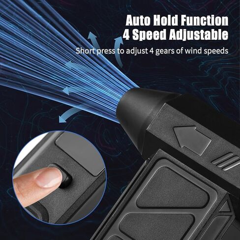 4 in 1 160W Electric Air Duster with Light 130000RPM 4 Speed Adjustable Cordless Portable Dry Blower with Removable Suction and Brush Nozzle Dust Cup for Cleaning Blowing in Kuwait