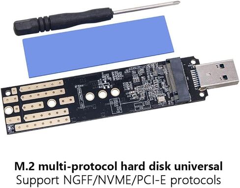 حاوية خارجية لمحركات الأقراص الصلبة NVME SATAs، واجهات USB3.1 TypeA، محول محمول من الألومنيوم لمحركات 2242 / 2260 / 2280 لنقل البيانات بسرعة كبيرة in Kuwait