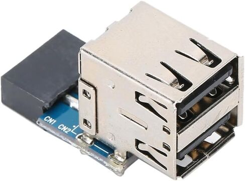 محول أنثى 9Pin إلى 2 منفذ USB 2.0 - توسيع الرأس الداخلي للوحة الأم للكمبيوتر الشخصي، متوافق مع أجهزة USB 1.1 in Kuwait