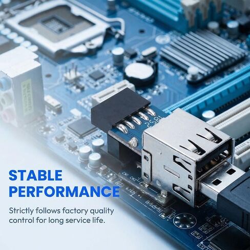 محول أنثى 9Pin إلى 2 منفذ USB 2.0 - توسيع الرأس الداخلي للوحة الأم للكمبيوتر الشخصي، متوافق مع أجهزة USB 1.1 in Kuwait