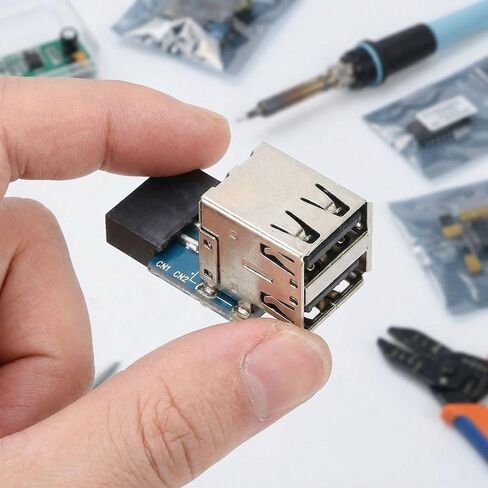 محول أنثى 9Pin إلى 2 منفذ USB 2.0 - توسيع الرأس الداخلي للوحة الأم للكمبيوتر الشخصي، متوافق مع أجهزة USB 1.1 in Kuwait