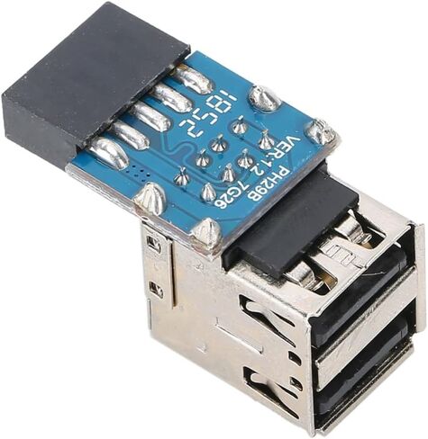 محول أنثى 9Pin إلى 2 منفذ USB 2.0 - توسيع الرأس الداخلي للوحة الأم للكمبيوتر الشخصي، متوافق مع أجهزة USB 1.1 in Kuwait