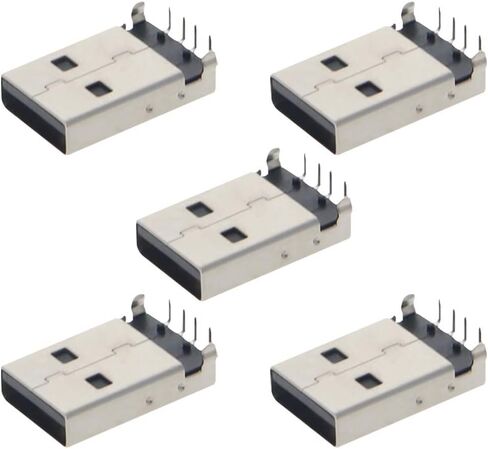 5 قطعة USB-AM 2.0 ذكر المقبس وصلة مرفاع 4 دبوس 90 درجة موصل ، إصلاح استبدال محول ، WuJuntool in Kuwait