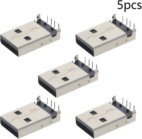 5 قطعة USB-AM 2.0 ذكر المقبس وصلة مرفاع 4 دبوس 90 درجة موصل ، إصلاح استبدال محول ، WuJuntool in Kuwait