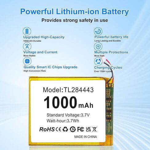 TL284443 Battery, 2026 Upgraded 1000mAh Inner Li-Ion Battery Replacement for Google Nest Learning Thermostat 2nd /3rd Gen, Model T3007ES, T3008US, T4000ES, A0013, with Repair Tools (TL284443,1Pack,A) in Kuwait