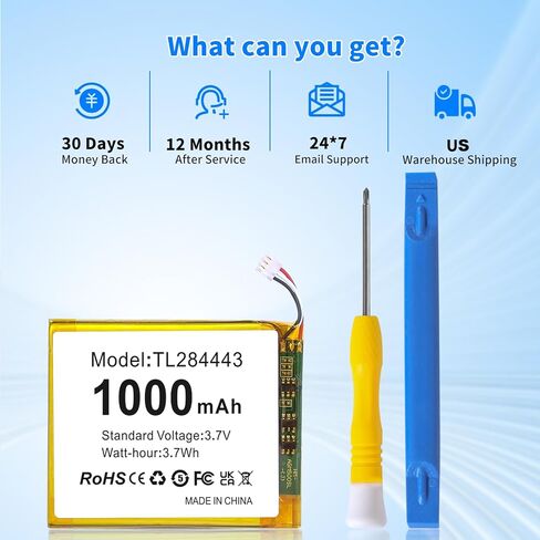 TL284443 Battery, 2026 Upgraded 1000mAh Inner Li-Ion Battery Replacement for Google Nest Learning Thermostat 2nd /3rd Gen, Model T3007ES, T3008US, T4000ES, A0013, with Repair Tools (TL284443,1Pack,A) in Kuwait