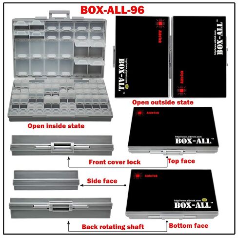 3 Units AideTek BOXALL96 BOXALL48 BOXALL144 Compartment SMD Organizer Box SMD SMT Parts Organizer Surface Mount Box in Kuwait