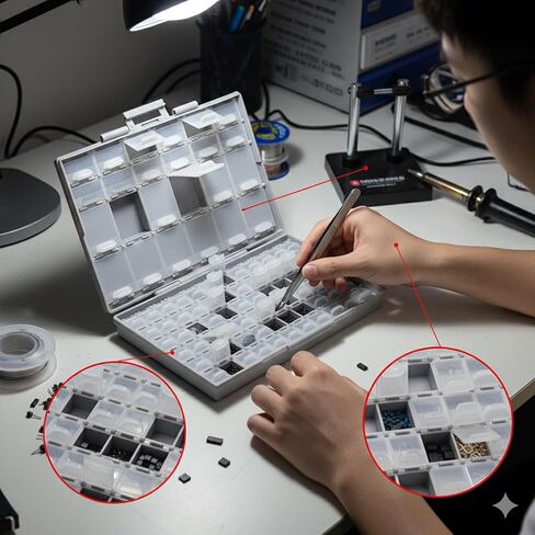 3 Units AideTek BOXALL96 BOXALL48 BOXALL144 Compartment SMD Organizer Box SMD SMT Parts Organizer Surface Mount Box in Kuwait