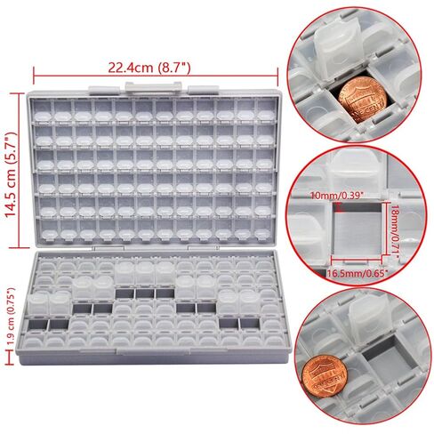 3 Units AideTek BOXALL96 BOXALL48 BOXALL144 Compartment SMD Organizer Box SMD SMT Parts Organizer Surface Mount Box in Kuwait