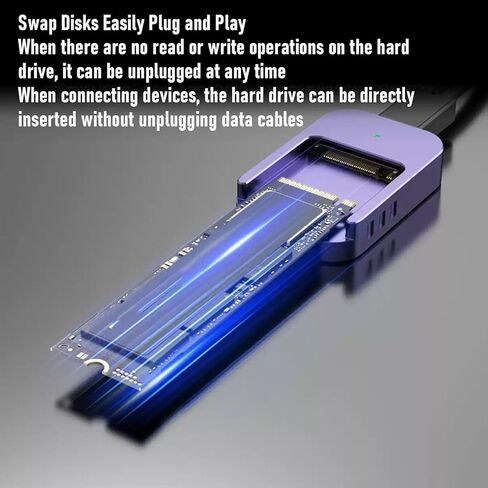 حافظة Naroote M 2 NVMe SSD مع حافظة من سبائك الألومنيوم، حاوية NVMe SSD لنقل البيانات بسرعة 10 جيجابت في الثانية، تدعم UASP وتقليم متوافق مع شريحة RTL9210CN، مثالية لـ in Kuwait