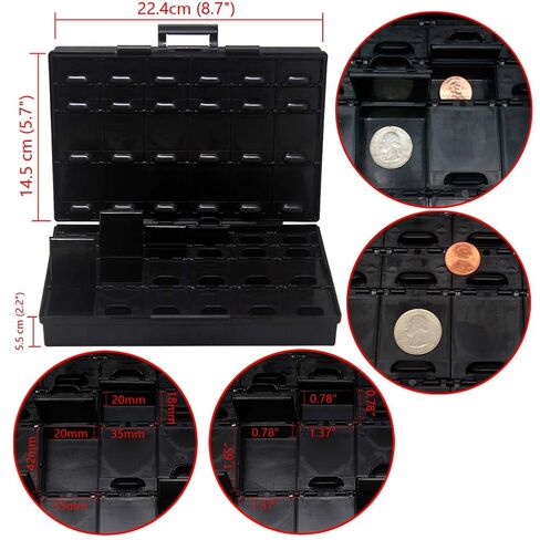1 Unit AideTek BOX-ALL-48 and 1 Unit BOX-ALL-48-AS Compartments Enclosure SMD SMT Parts Organizer Surface Mount Box Labels in Kuwait