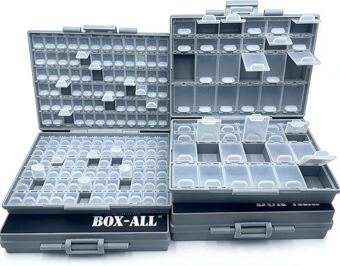 AideTek وحدتان BOX-ALL-144 ووحدتان BOX-ALL-48 مقصورة حاوية فارغة SMD SMT منظم سطح جبل منظم تخزين عميق in Kuwait