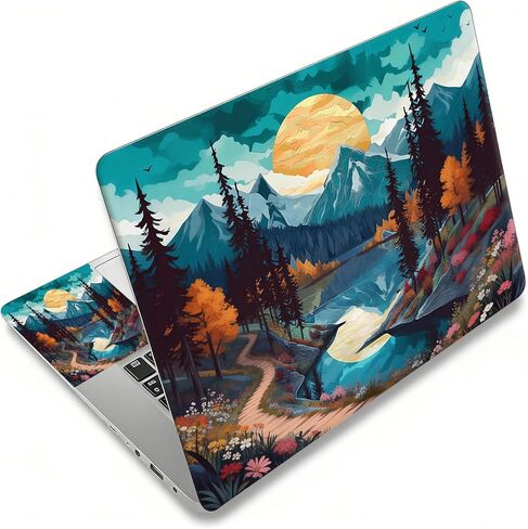 Laptop Skin Sticker Decal, Universal Reusable Vinyl Laptop Cover for 12" 13" 13.3" 14" 15" 15.4" 15.6" Notebook PC, Waterproof Scratch-Resistant with 2 Wrist Pads, Easy to Apply & Remove,Art Cow Print in Kuwait