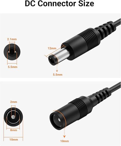 كابل تمديد طاقة Anlapus Dc 5.5 مم × 2.1 مم، كابل مقسم طاقة 1 أنثى إلى 4 ذكر لكاميرات CCTV الأمنية/كاميرا IP/DVR/NVR/أضواء شريط LED/أجهزة التوجيه، محول إمداد تيار مستمر، أسود in Kuwait