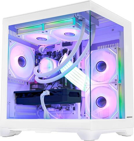 Panorama Gaming PC Desktop - AMD Ryzen 7 5700X 3.4 GHz, RX 6500XT 4GB, 16GB DDR4 RAM 3200, 1TB M.2 PCIE SSD, 650W PSU, 240mm AIO,Windows 11 64-bit Desktop Computer, White in Kuwait