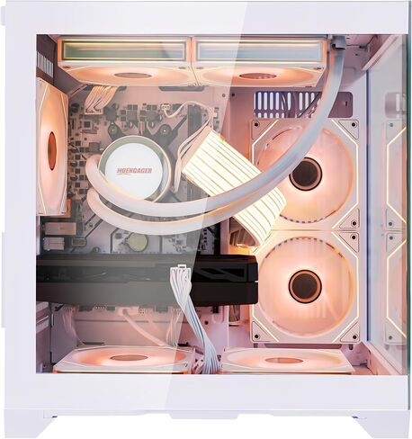 Panorama Gaming PC Desktop - AMD Ryzen 7 5700X 3.4 GHz, RX 6500XT 4GB, 16GB DDR4 RAM 3200, 1TB M.2 PCIE SSD, 650W PSU, 240mm AIO,Windows 11 64-bit Desktop Computer, White in Kuwait