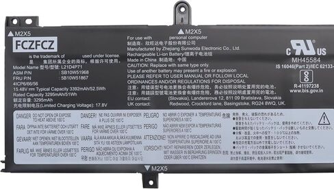 L21D4P71 Replacement for Lenovo ThinkPad T14 Gen3 Gen4 / ThinkPad P14s Gen3 Gen4 Series SB10W51968 5B10W51867 SB11M89830 5B11M90029 L21C4P71 L21L4P71 L21M4P71 L21M4P72 15.48V 52.5Wh 4-Cell in Kuwait