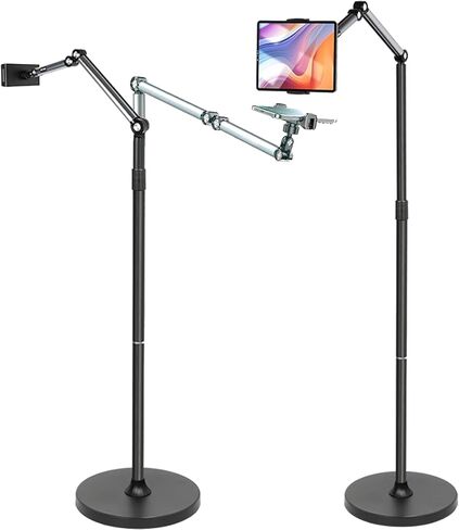 66“ Floor stand articulating arm with adjustable , Minimalist Design, Space-Saving, Highly Flexible,For Watching/Stream/Recording ON Bed&Couch, for iPad Pro 12.9"/Kindle/iPhone,4.5-13" Tablet/Phone in Kuwait