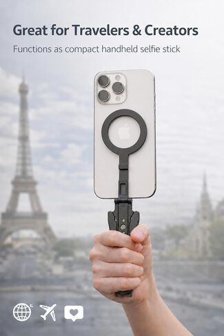 حامل ثلاثي MagSafe قابل للطي متوافق مع iPhone وAndroid - حامل هاتف مغناطيسي للمكتب، قبضة سيلفي محمولة، حامل مغناطيسي قوي، محمول للسفر والمكتب ومكالمات الفيديو in Kuwait